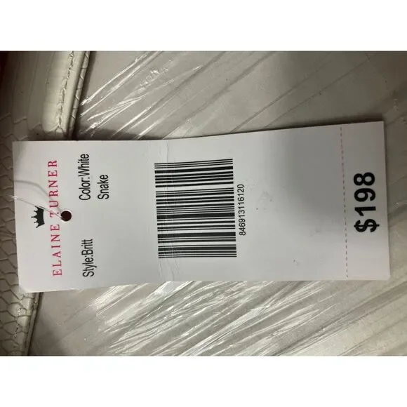 Elaine Turner White Snake-Embossed Clutch Wristlet | Like a New - Picture 11 of 16